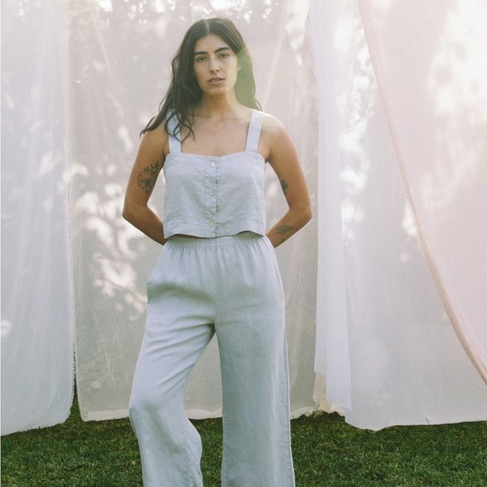 Sugar Candy Mountain Orchid Linen Crop Top